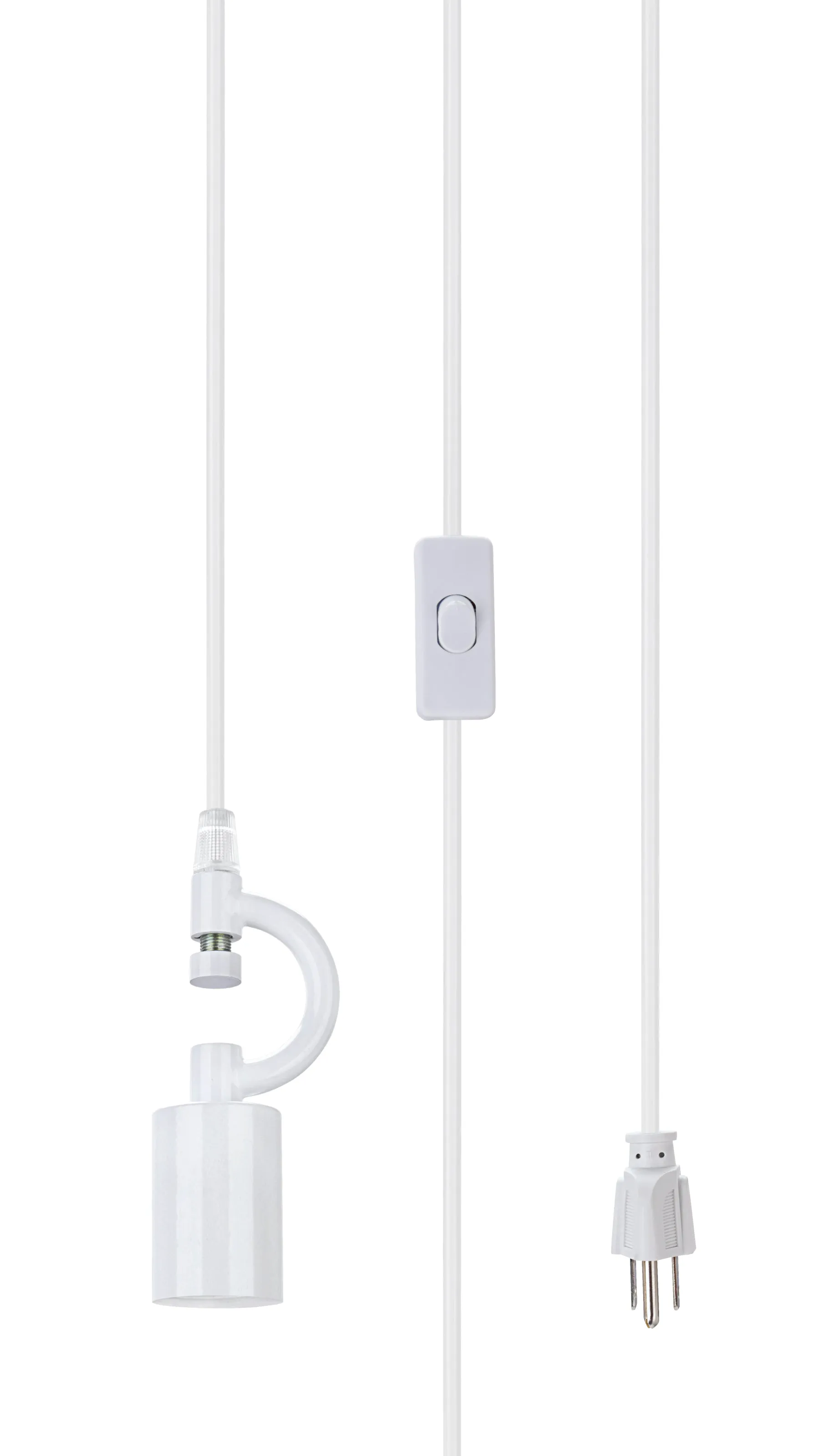 # 71057-21 One-Light Plug-In Swag Pendant Light Conversion Kit with Transitional Drum Fabric Lamp Shade, Brown, 8" width