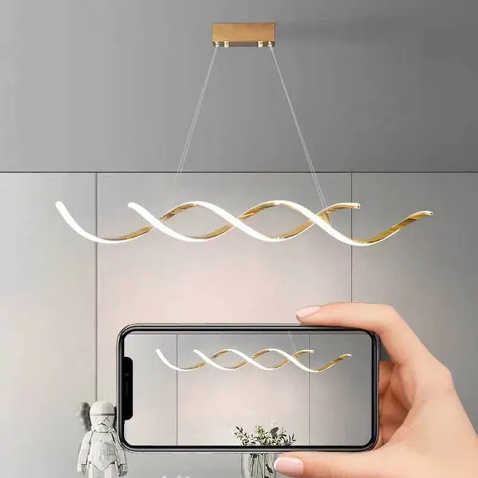 120cm Modern Minimalist Titanium Gold Pendant Light | Adjustable LED Chandelier