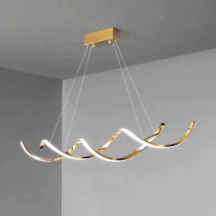 120cm Modern Minimalist Titanium Gold Pendant Light | Adjustable LED Chandelier