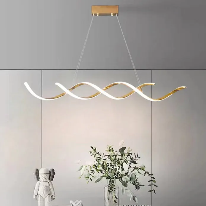 120cm Modern Minimalist Titanium Gold Pendant Light | Adjustable LED Chandelier