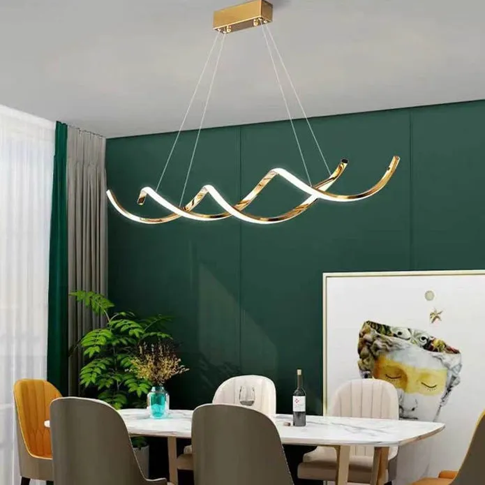 120cm Modern Minimalist Titanium Gold Pendant Light | Adjustable LED Chandelier