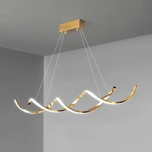 120cm Modern Minimalist Titanium Gold Pendant Light | Adjustable LED Chandelier