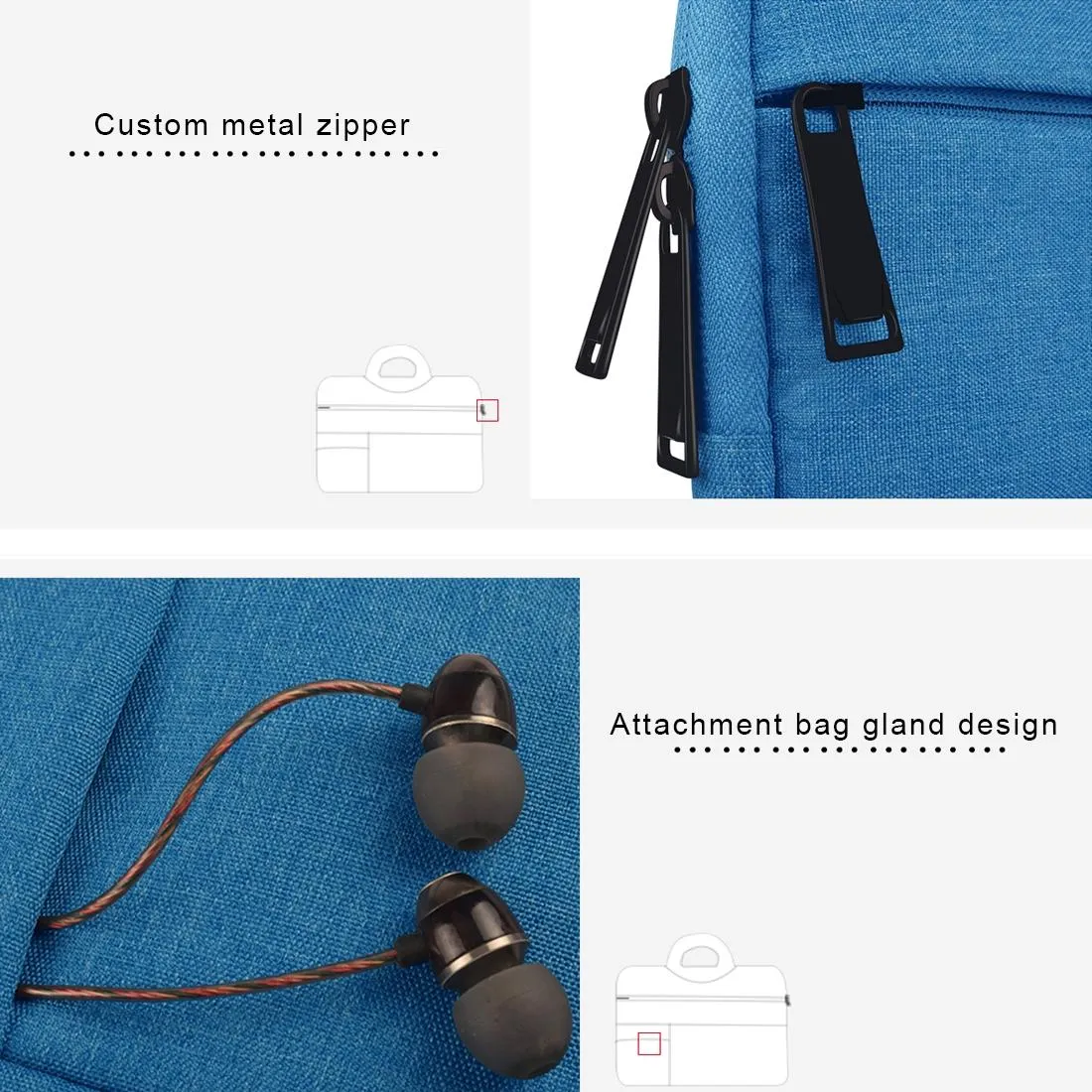 13.3 Inch Laptop Tablet Bag With Multiple Pockets And Soft Oxford Cloth Handle