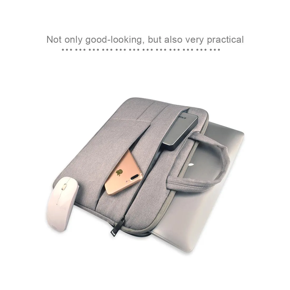 13.3 Inch Laptop Tablet Bag With Multiple Pockets And Soft Oxford Cloth Handle