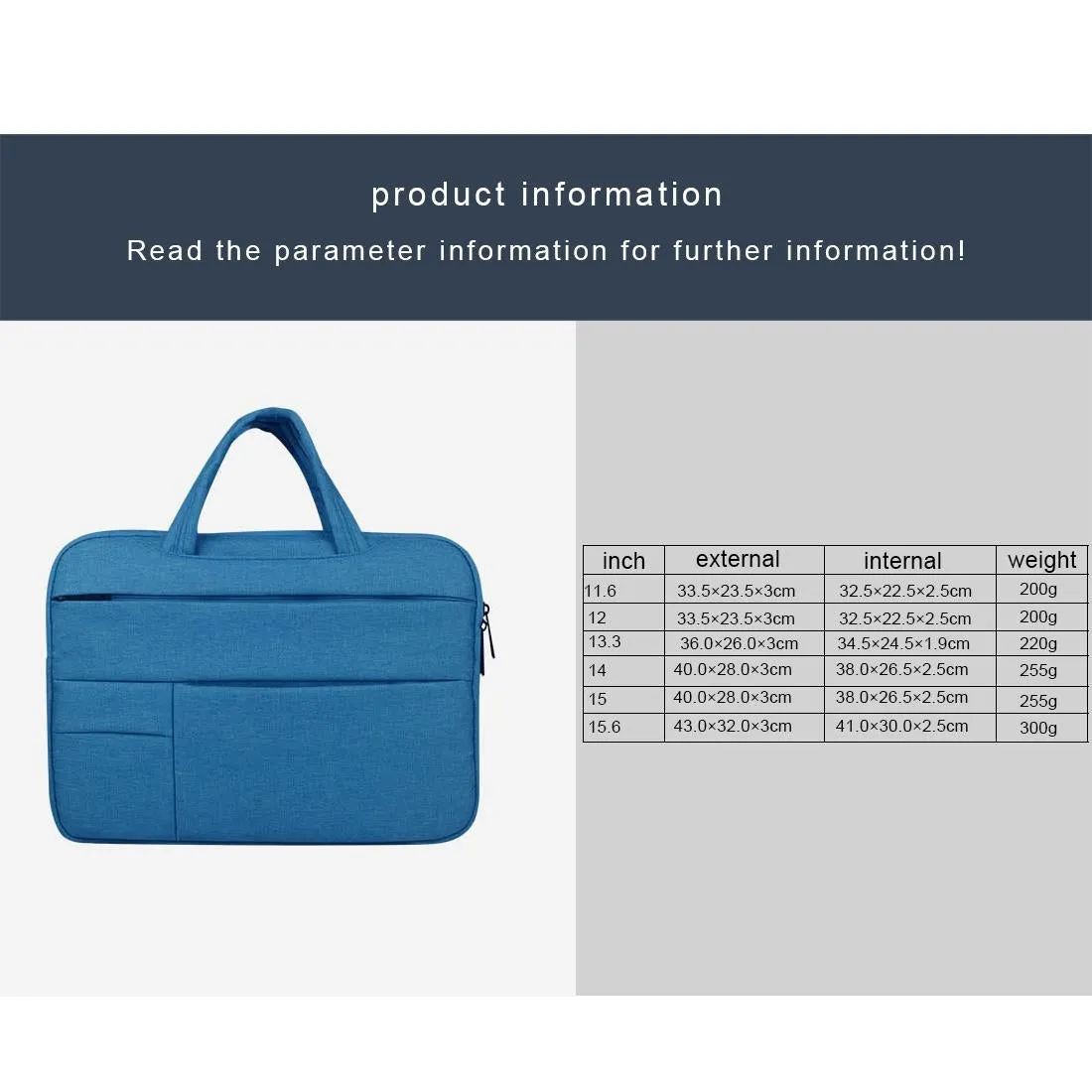 13.3 Inch Laptop Tablet Bag With Multiple Pockets And Soft Oxford Cloth Handle
