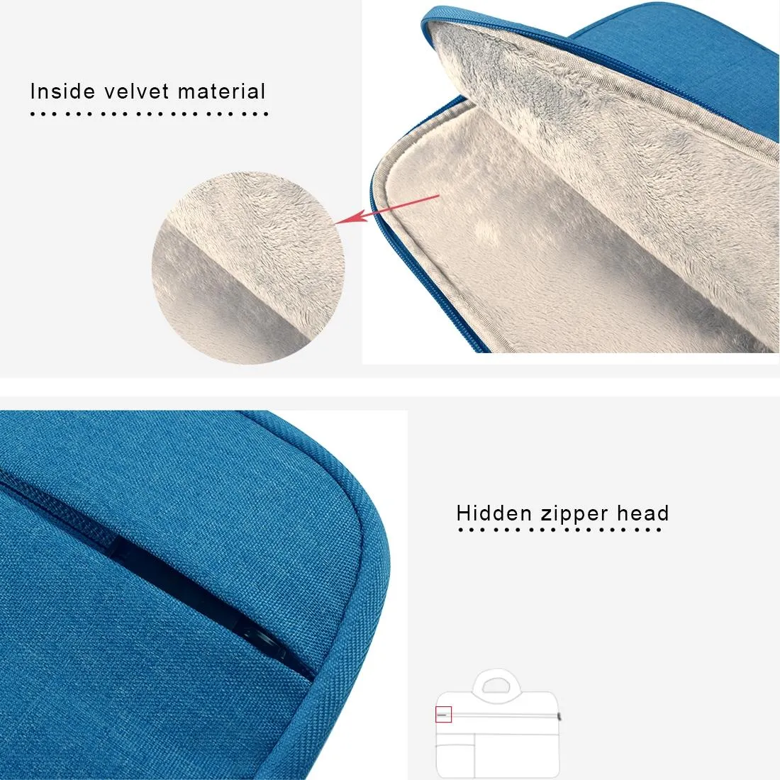 13.3 Inch Laptop Tablet Bag With Multiple Pockets And Soft Oxford Cloth Handle