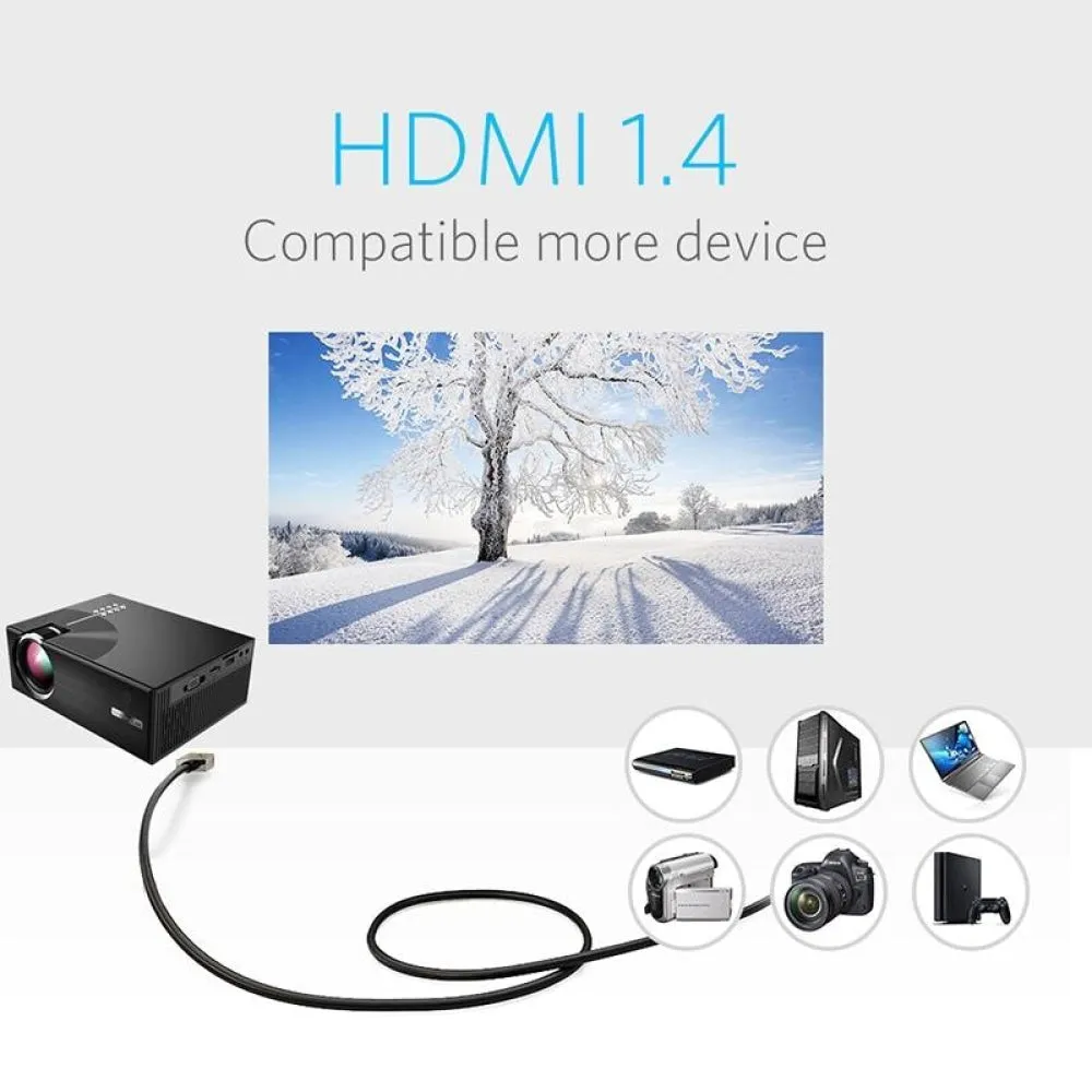 1800 Lumens HD WiFi Smart Projector | HDMI / USB / VGA / AV | Black