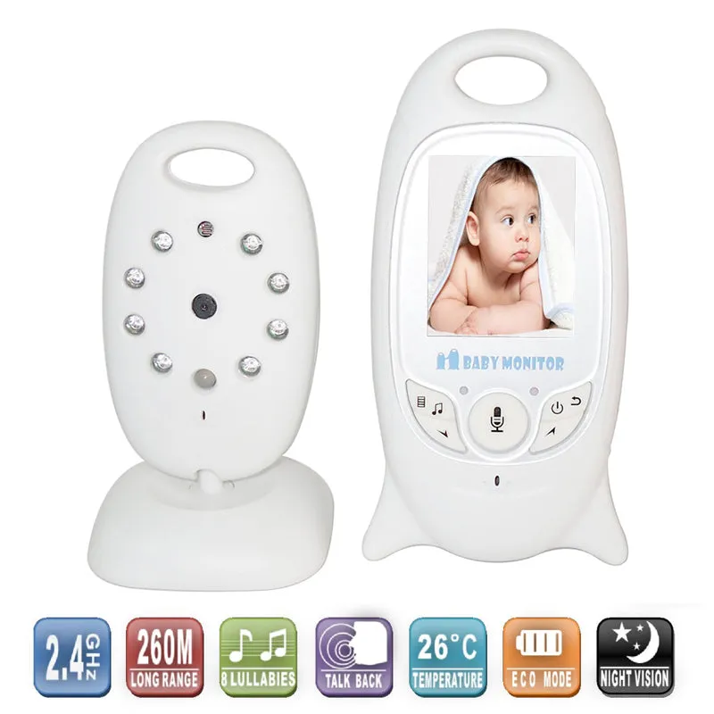 2 inch Color Video Wireless Baby Monitor With Camera Baba Electronic Security 2 Talk Nigh Vision IR LED Temperature Monitoring