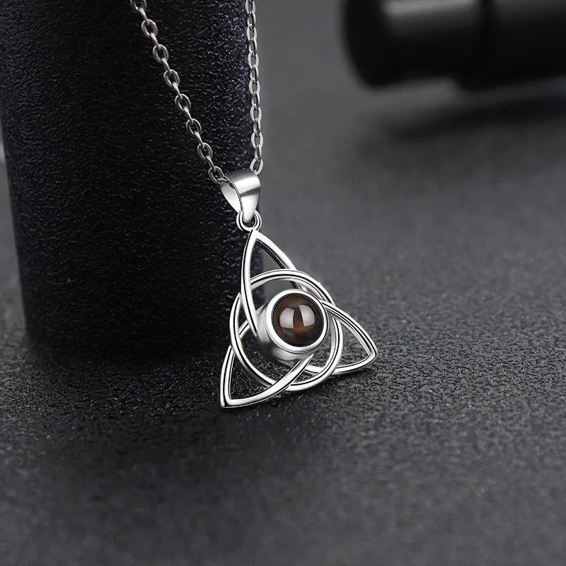 925Silver 100Language Projection Necklace