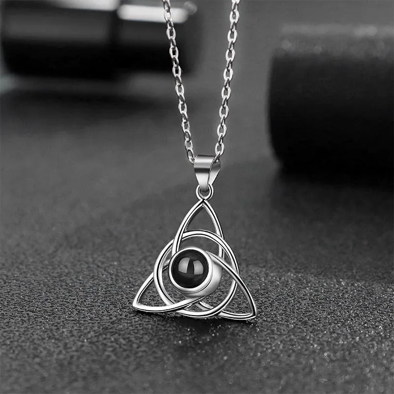 925Silver 100Language Projection Necklace
