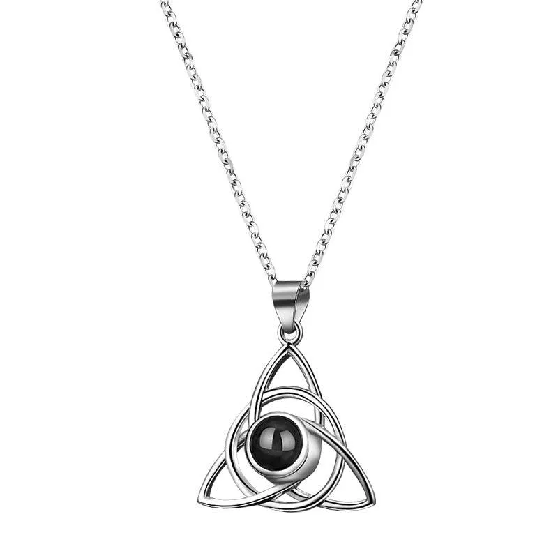 925Silver 100Language Projection Necklace