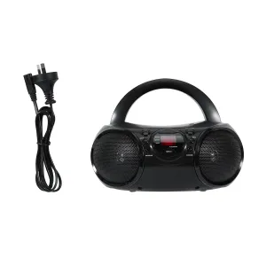 Anko Black CD Boombox with AM/FM Stereo Radio/Top Loading Design