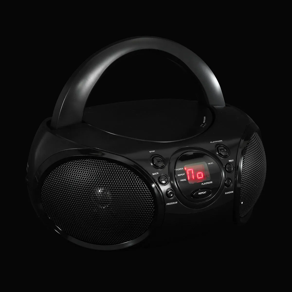 Anko Black CD Boombox with AM/FM Stereo Radio/Top Loading Design