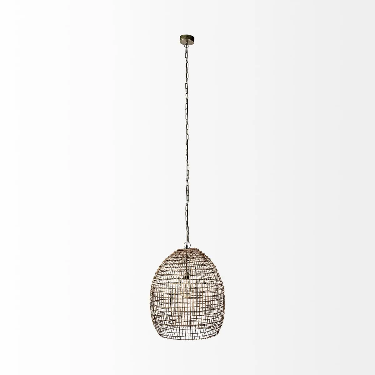 Aruba Pendant Light Brown Woven Straw