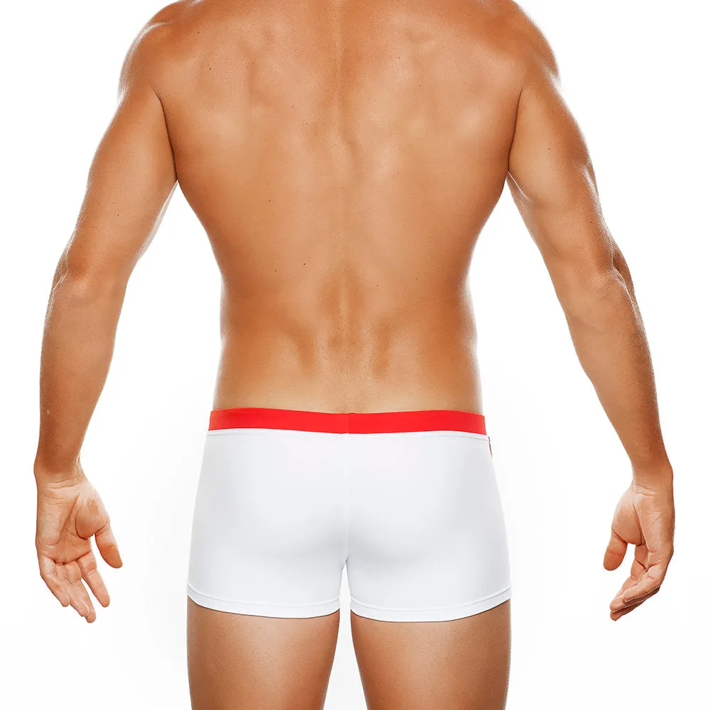 Aruba - White / Red - Swim Trunk