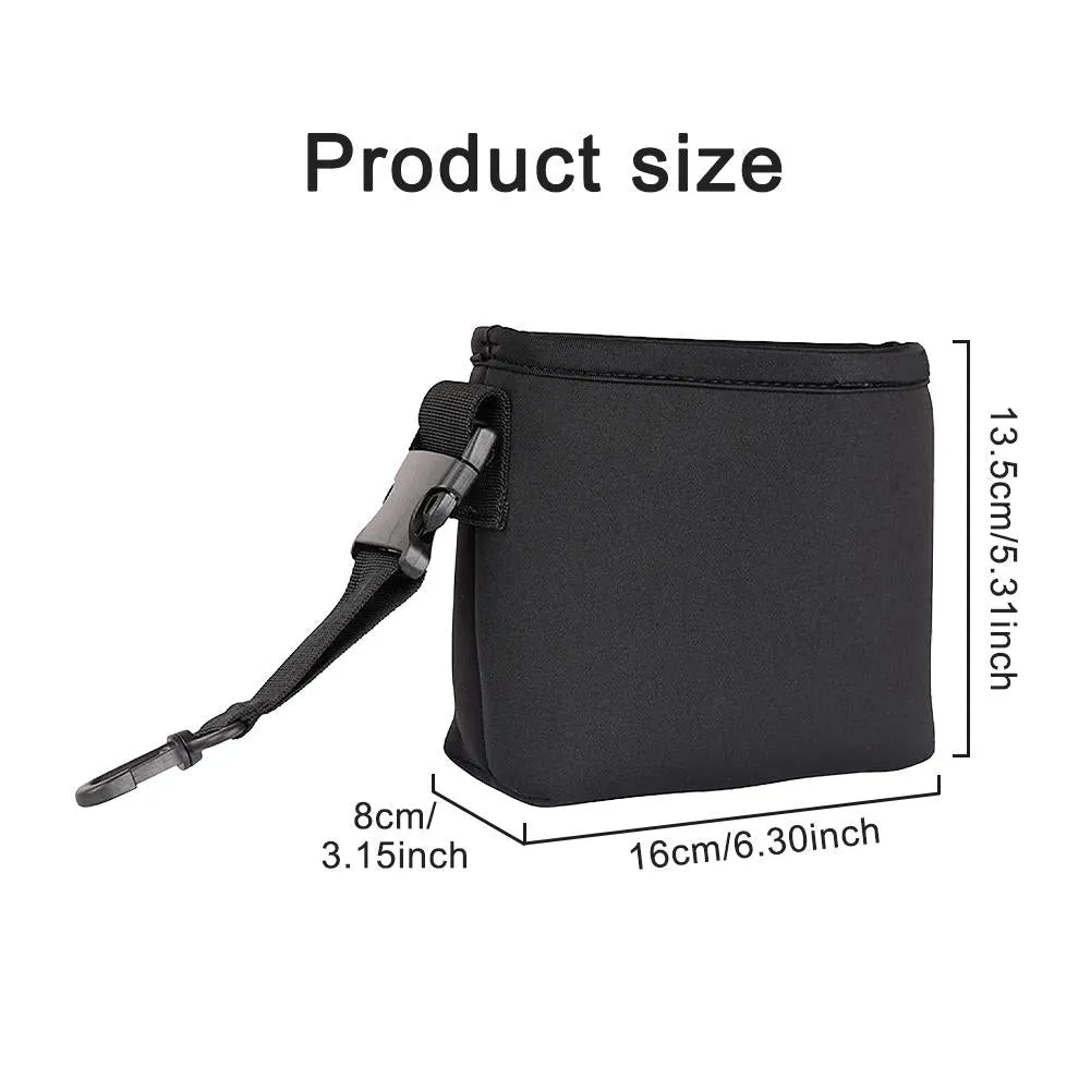 Black Portable Golf Ball Cleaning Bag - Waterproof & Removable