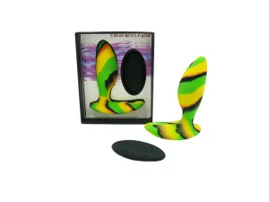 Colourful Camo IDYLIC Remote Control Butt Plug Yellow