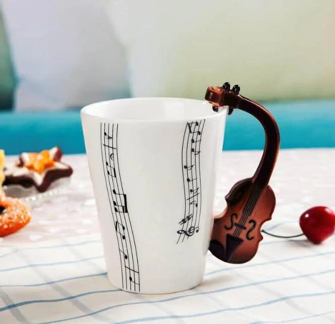 Creative Musical Instrument Themed Eco-Friendly Ceramic Mug