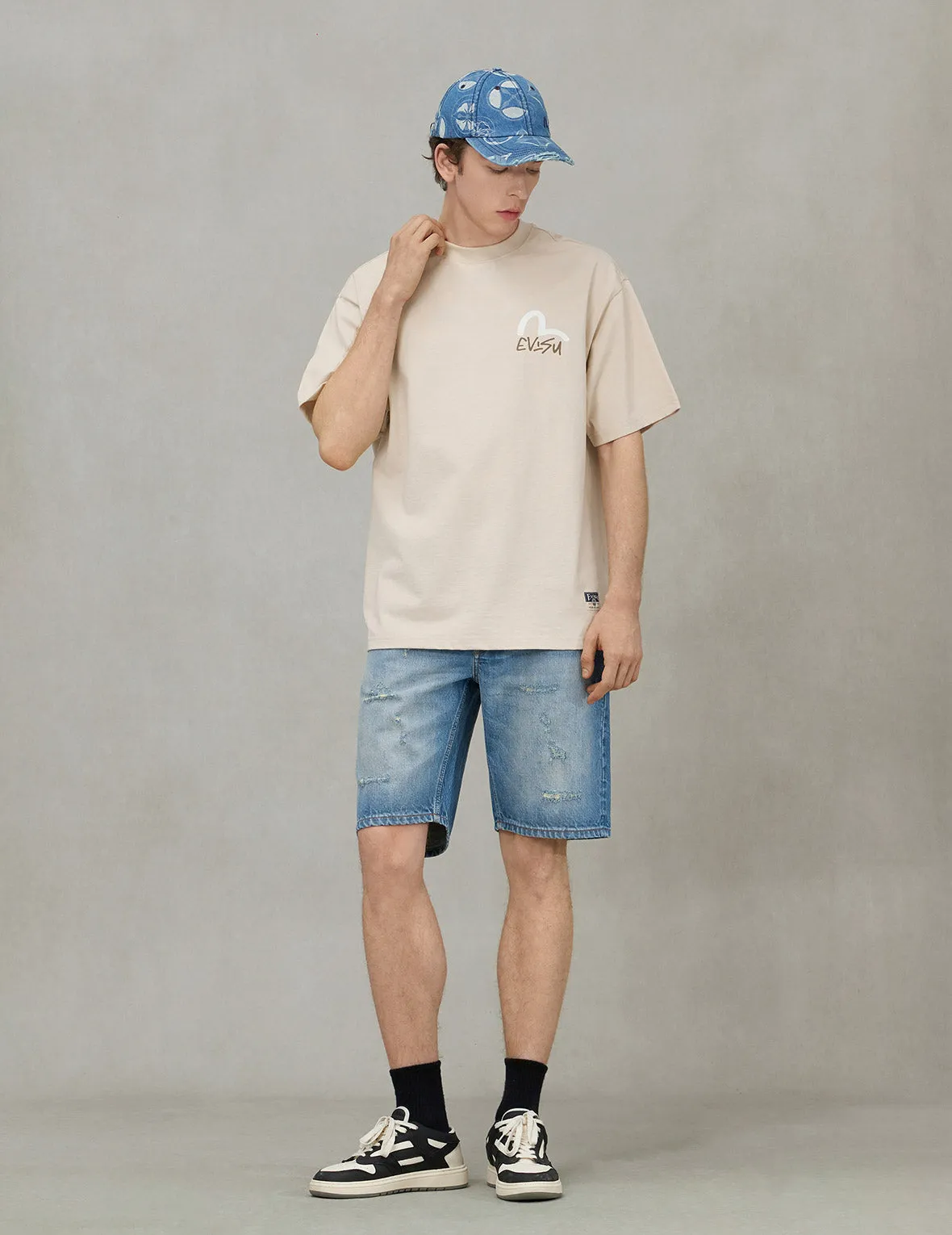 Floral Godhead Print Loose Fit T-shirt