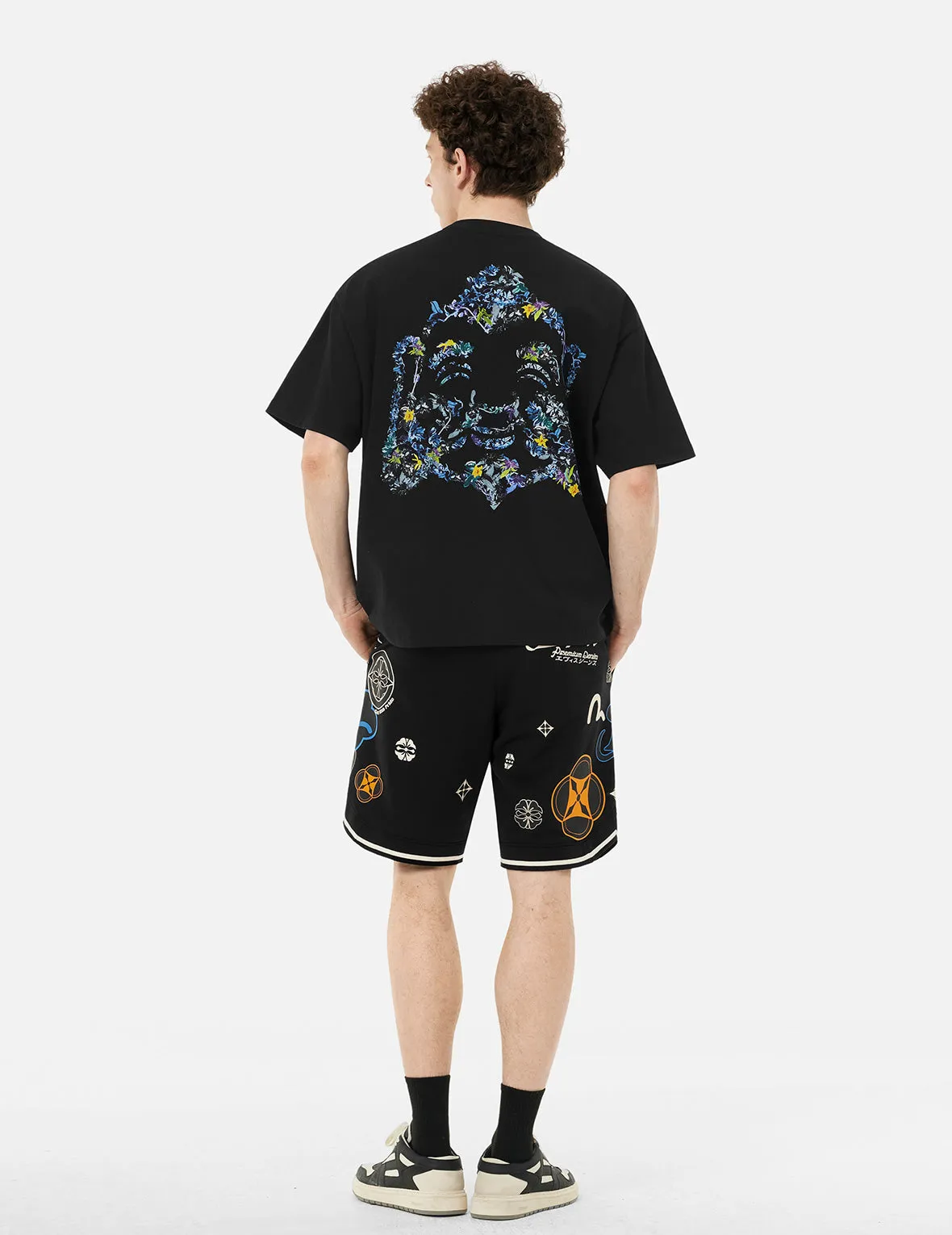 Floral Godhead Print Loose Fit T-shirt