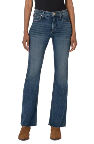 Kut From The Kloth Stella High Rise Fab Ab Flare With Raw Hem In Decent