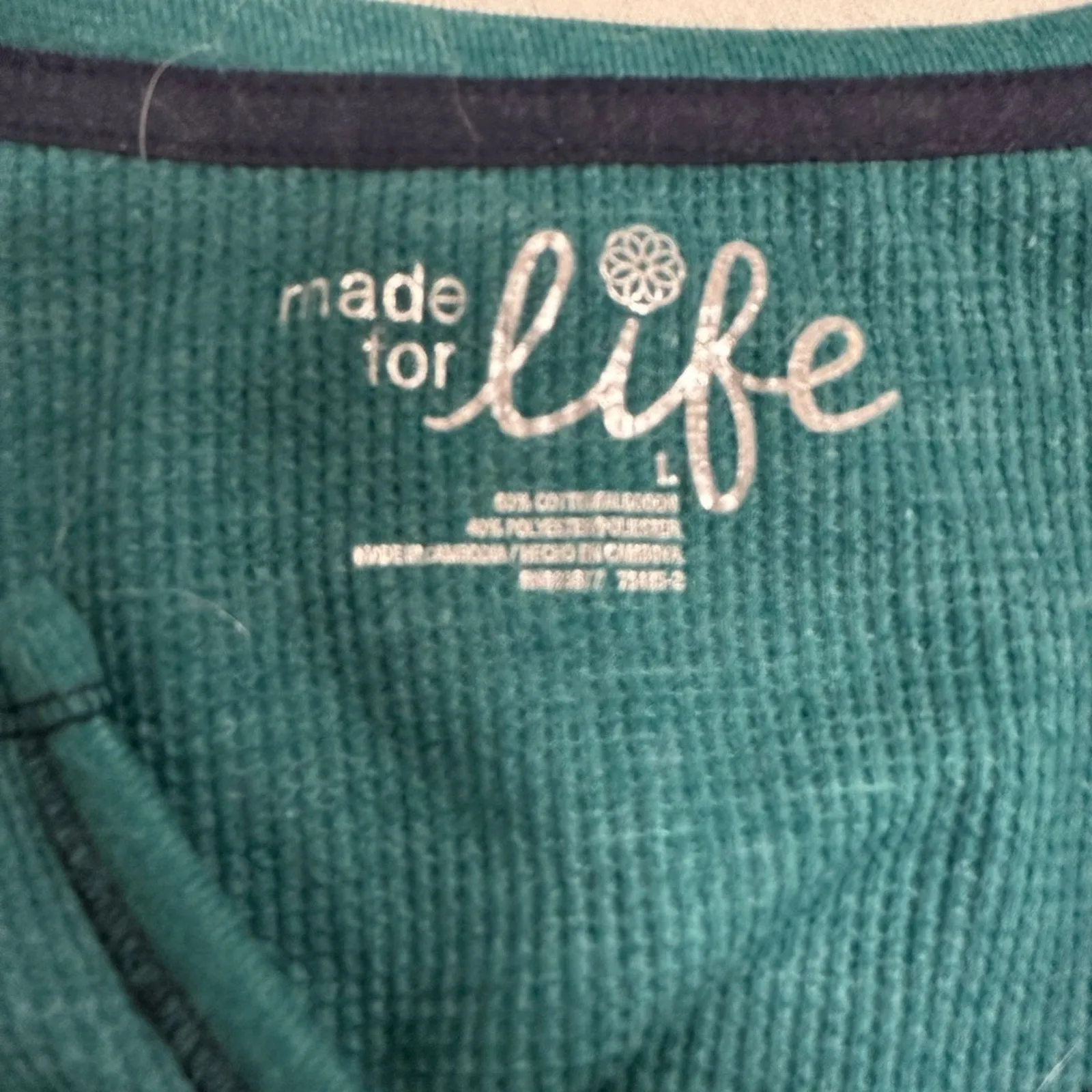 Made for Life Blue Graphic 3/4 Sleeve Blouse