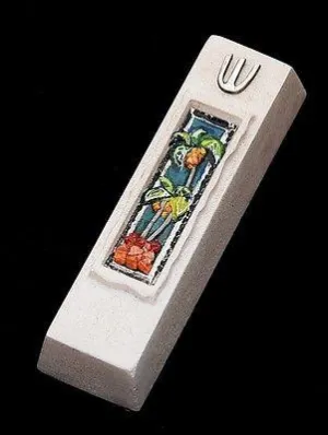 Mezuzah Made in Jerusalem Cast Stone By Shulamit Kanter Art Design #3