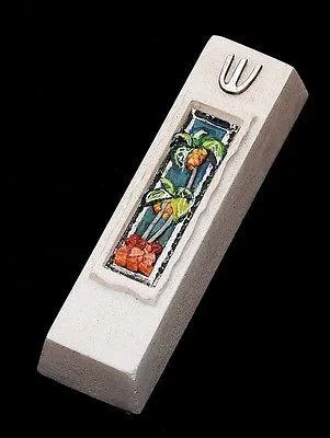 Mezuzah Made in Jerusalem Cast Stone By Shulamit Kanter Art Design #3