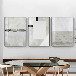Minimalist Beige Grey Color Block Abstract Wall Art Fine Art Canvas Prints Pictures For Modern Apartment Living Room Bedroom Contemporary Home Decor