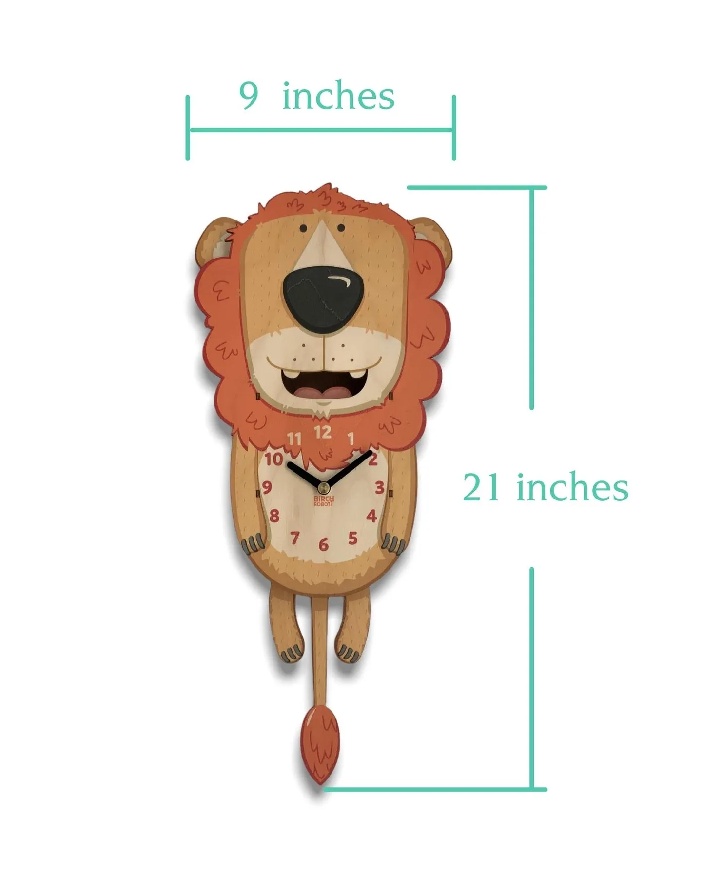 Oliver the Lion Double Pendulum Clock by Birch Robot
