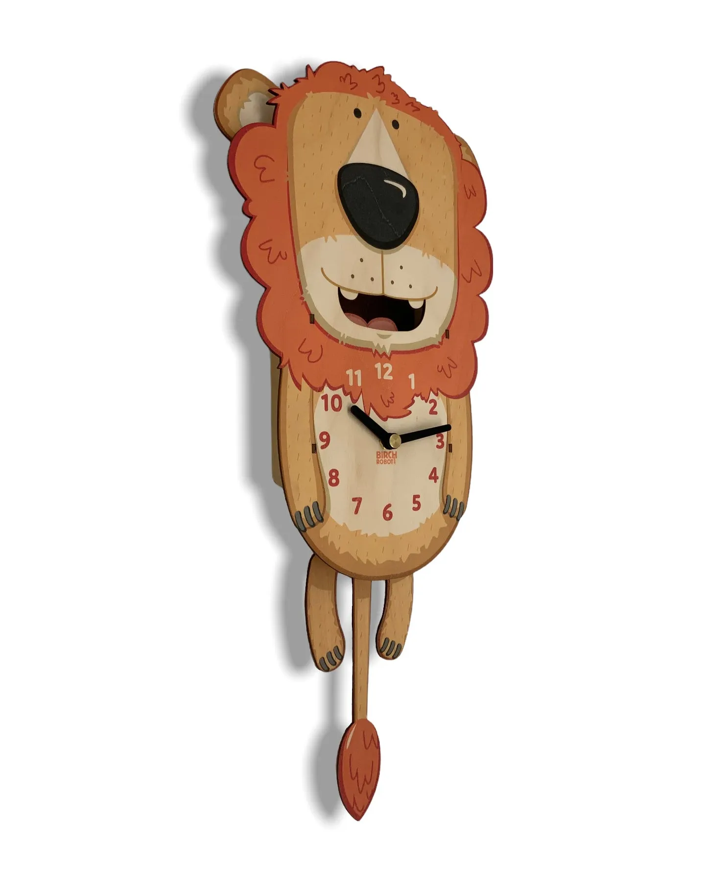 Oliver the Lion Double Pendulum Clock by Birch Robot