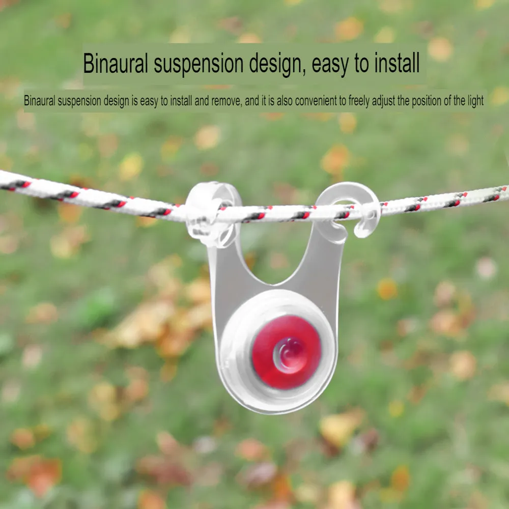 Outdoor camping LED warning light, ambient light, high brightness tent rope hanging light, decorative light, silicone camping light