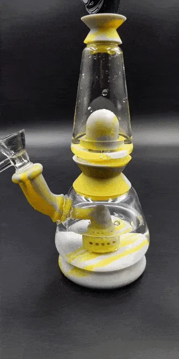 Silicone/Glass Dual Chamber Water Pipe - 7.25 | 14mm