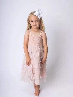 Tulle Tiered Ruffle Dress Light Pink