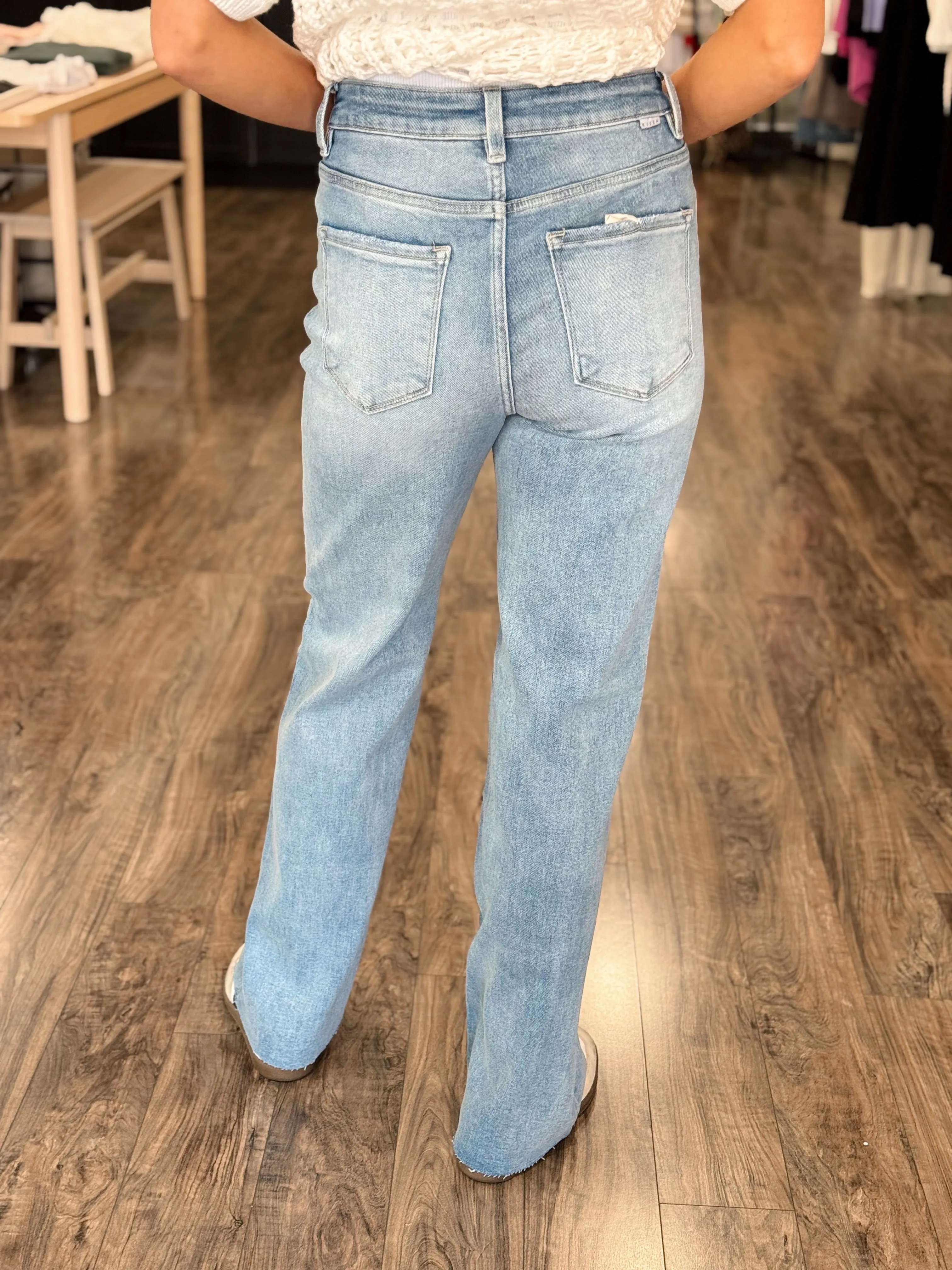 Tummy Control High Rise Straight Jean - Light