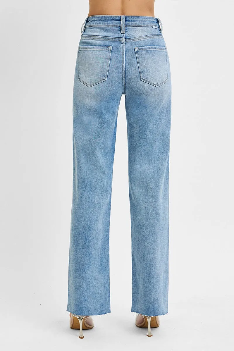 Tummy Control High Rise Straight Jean - Light