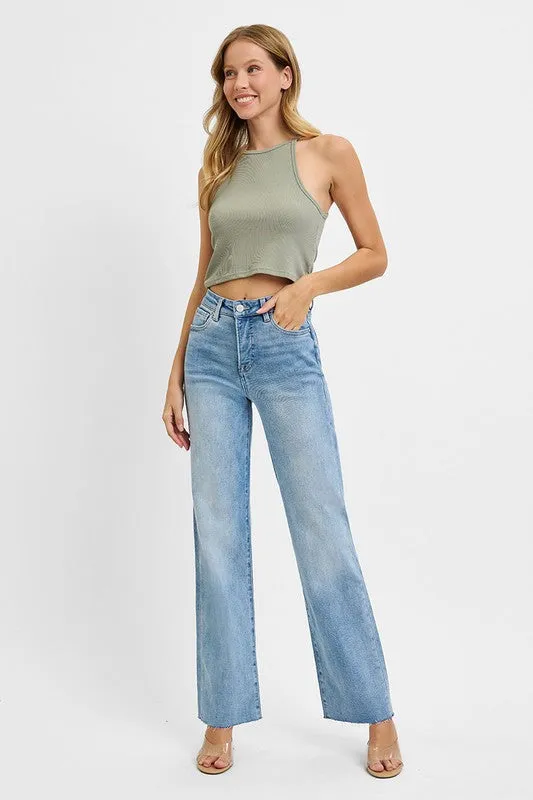 Tummy Control High Rise Straight Jean - Light