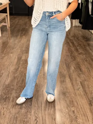 Tummy Control High Rise Straight Jean - Light